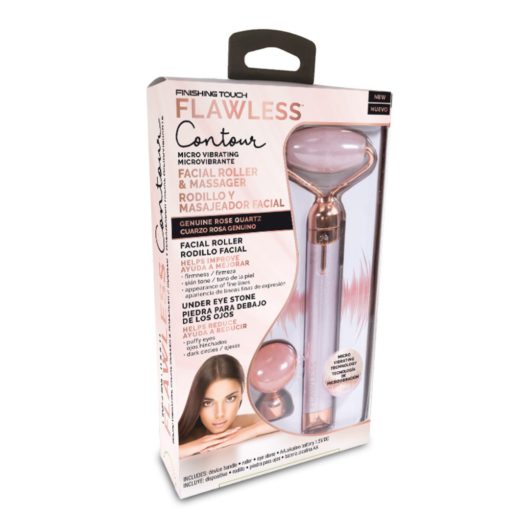 Flawless Contour - Rodillo Facial de Cuarzo Rosa Microvibrante