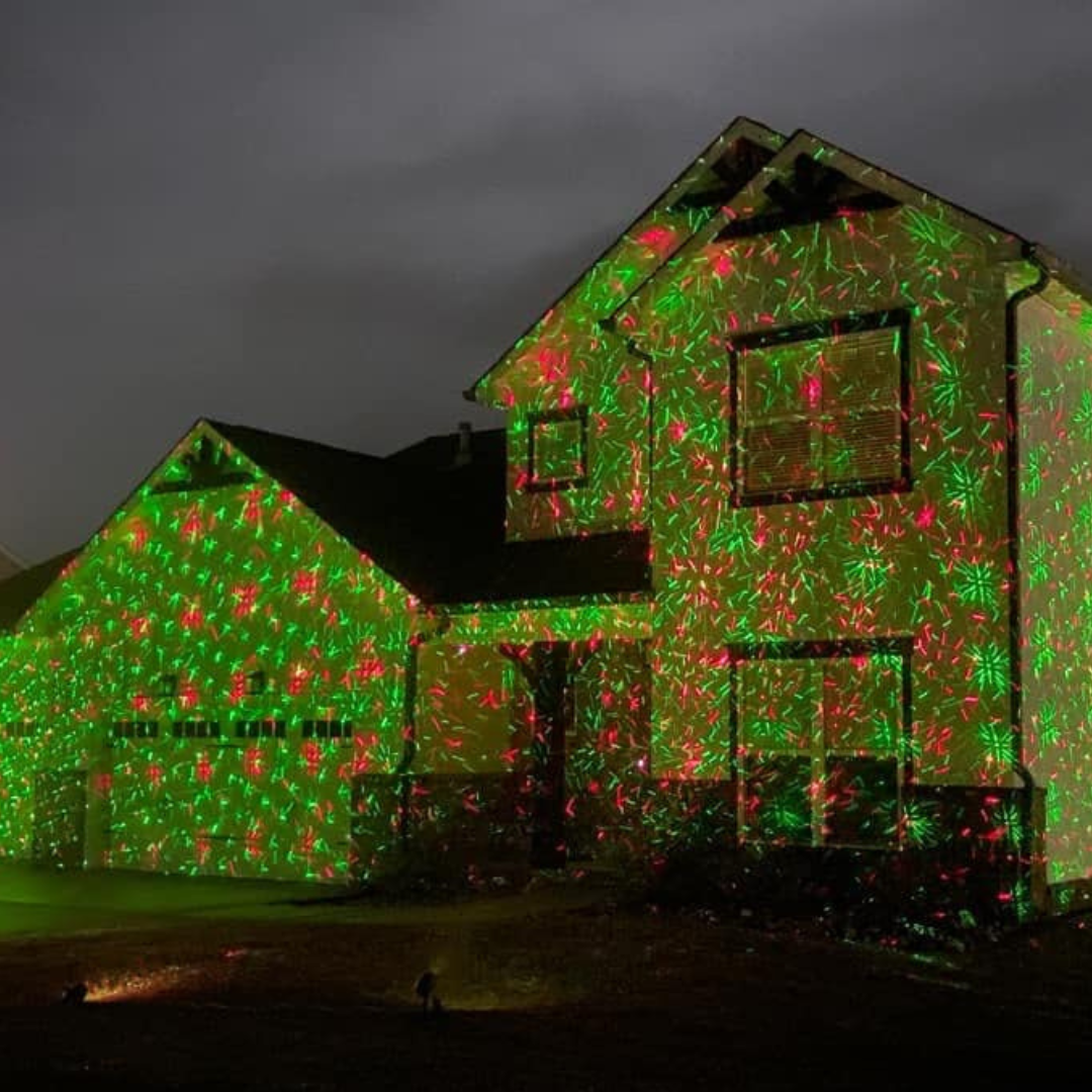 Star Shower Ultra 9 – Projetor laser de luzes vermelhas e verdes para exteriores