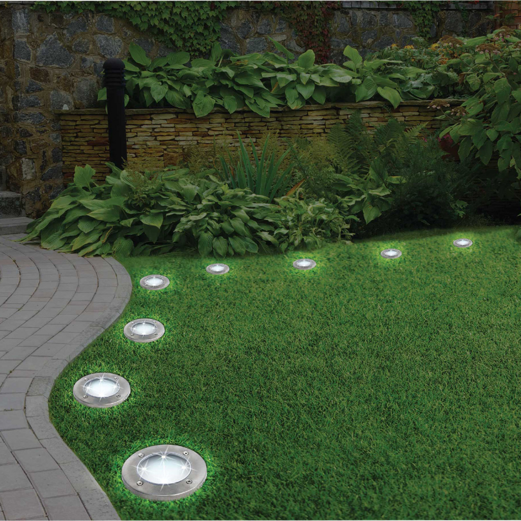Swivel Disk Lights – Set de 4 luzes solares LED orientáveis