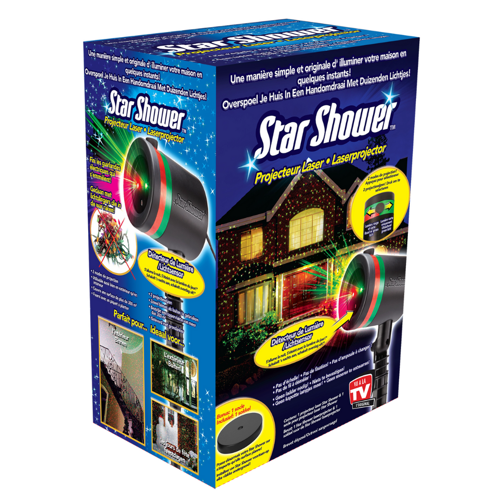 Star Shower Ultra 9 – Projetor laser de luzes vermelhas e verdes para exteriores