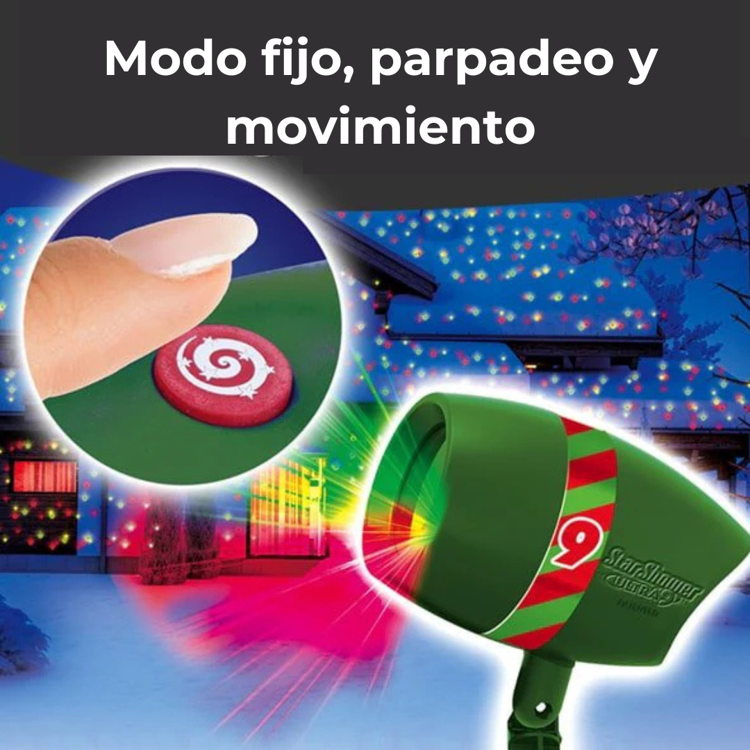 Star Shower Ultra 9 – Projetor laser de luzes vermelhas e verdes para exteriores