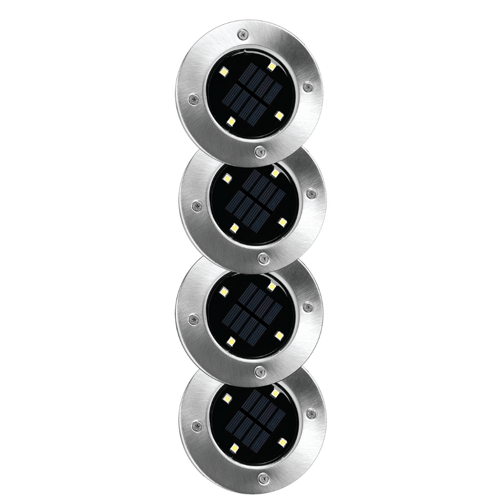 Swivel Disk Lights – Set de 4 luzes solares LED orientáveis