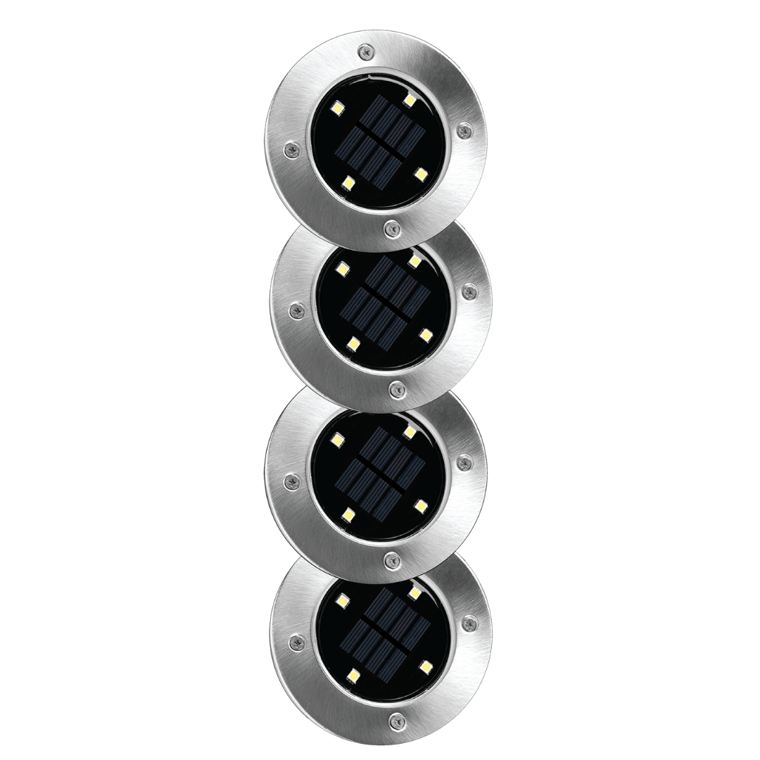 Swivel Disk Lights – Set de 4 luzes solares LED orientáveis