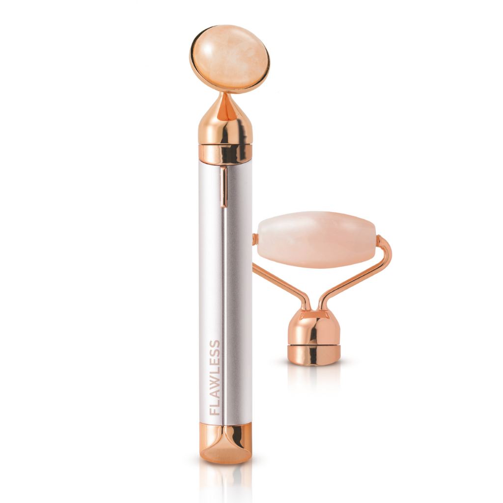 Flawless Contour – Rolo facial de Quartzo Rosa com microvibração