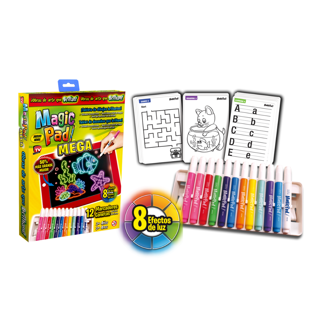 Magic Pad – Tábua de desenho luminosa para criatividade sem limites