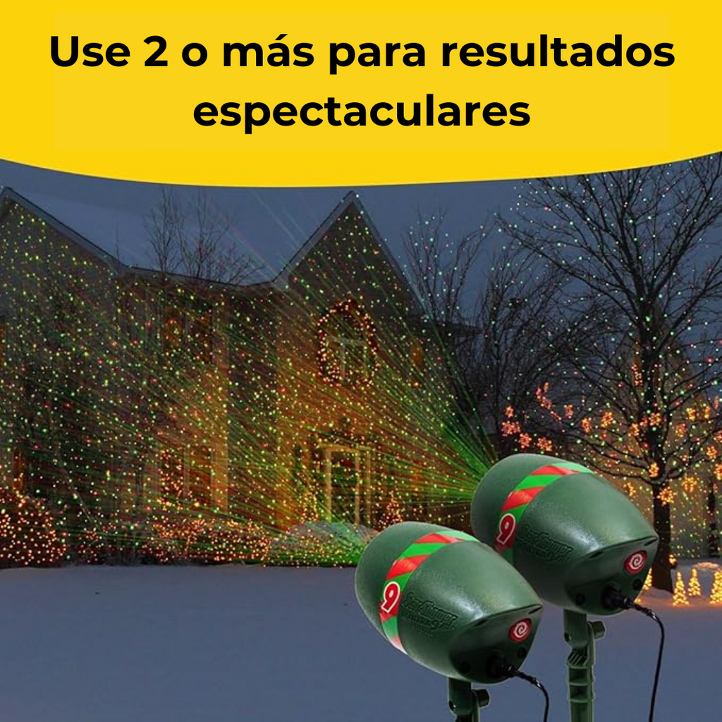 Star Shower Ultra 9 – Projetor laser de luzes vermelhas e verdes para exteriores