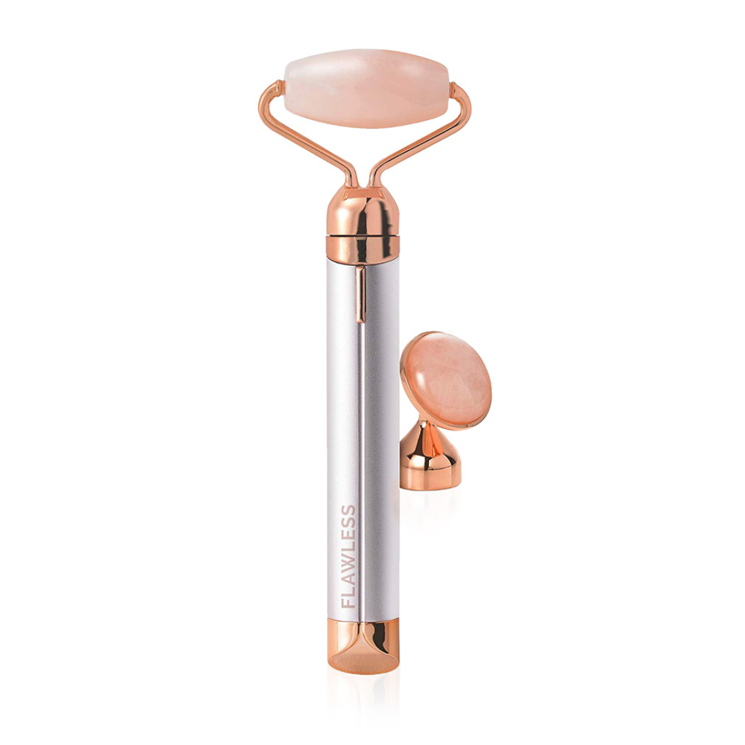 Flawless Contour – Rolo facial de Quartzo Rosa com microvibração
