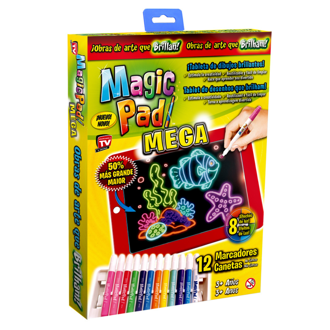 Magic Pad – Tábua de desenho luminosa para criatividade sem limites