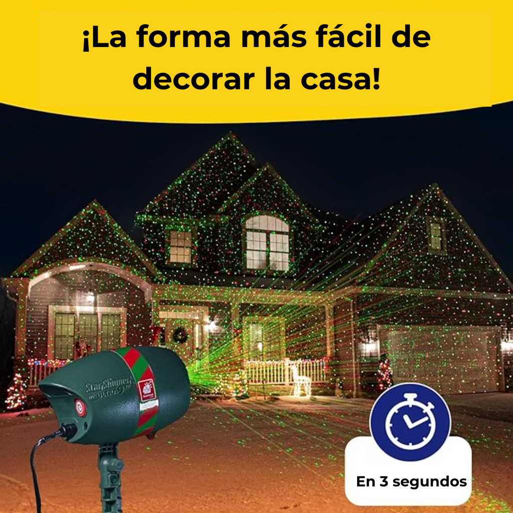 Star Shower Ultra 9 – Projetor laser de luzes vermelhas e verdes para exteriores