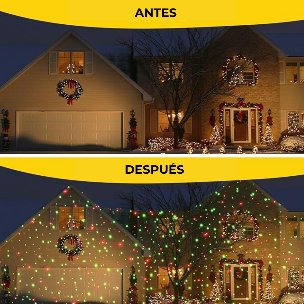 Star Shower Ultra 9 – Projetor laser de luzes vermelhas e verdes para exteriores
